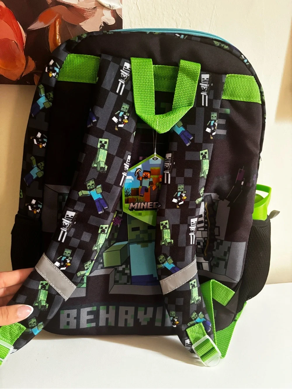 Minecraft Kids Backpack in Green and Black